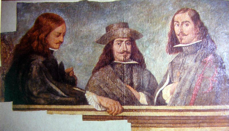Tres caballeros acodados. Nicols Villacis. 
