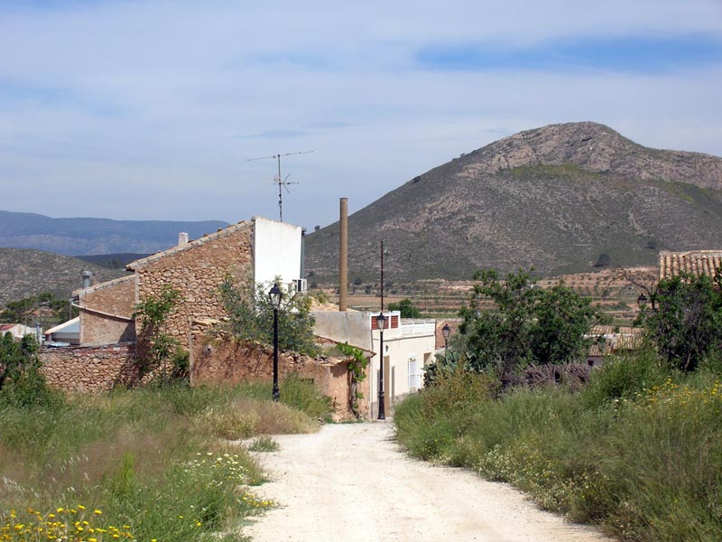 Vista del pueblo desde campos cercanos [Caada de Lea]. 