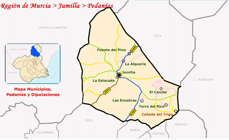Mapa Pedanas Jumilla