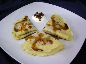 Crêpes de arrope y calabazate