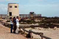 Grupo de senderistas observa las aves junto al Pinar del Coterillo (SL-MU 9)