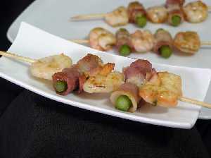 Brochetas de Langostinos