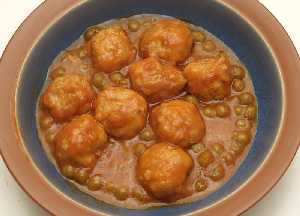 Albndigas con guisantes 