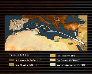 Mapa con la Conquista del Islm