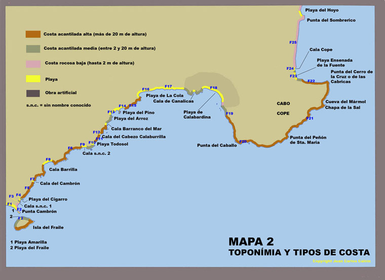 Mapa 2 Toponimia y Tipos de Costa 
