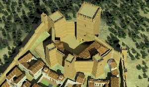 Vista aérea de una reconstrucción 3D de Moratalla