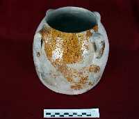 Glazed pottery pot