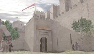 Recreación de una puerta de la Muralla de Mursiyâ 