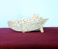 Manganese painted pottery bowl
