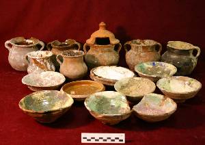 Conjunto de piezas tras el lavado e inventariado