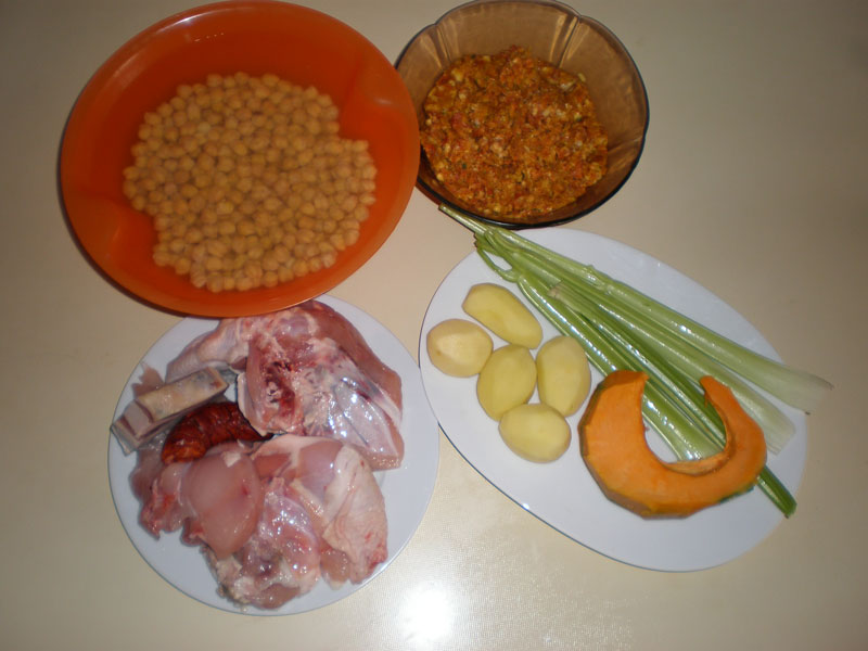 Ingredientes del Cocido