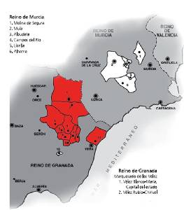 Mapa de los señorios granadinos de los Vélez (S. XVI-XVIII)