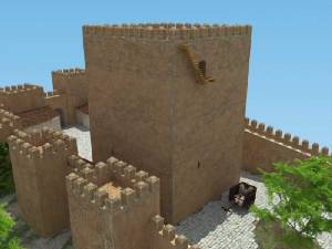 Reconstruccin 3D de La Torre  de Aledo, que coincide con la zona mas elevada del castillo