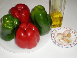 Pimientos asados. Ingredientes