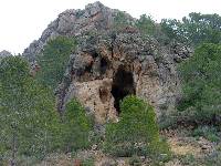 Dolomas alpujrrides del Trisico medio que coronan el cerro del Castillo en la sierra del Puerto.Obsrvense su coloracin griscea, estructura masiva y aspecto ruiniforme