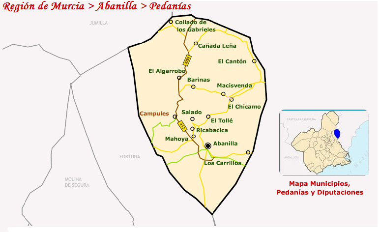 Situacin pedanas de Abanilla