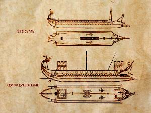 Barcos de guerra romanos 