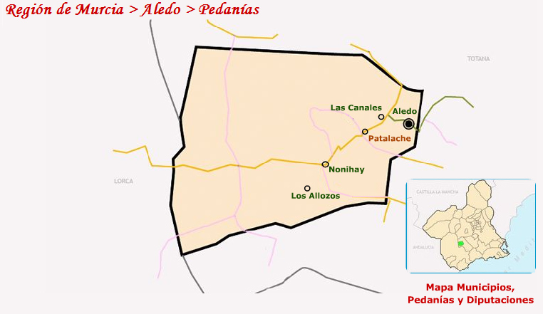 Situacin de las pedanas de Aledo