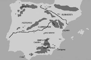 Mapa con las campaas de Anbal (221-218 a.C)
