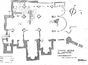 Planta con las excavaciones de 1958 en la catedral antigua de Cartagena