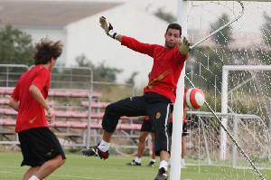 Juanmi durante un entrenamiento de la Seleccin Absoluta de Ftbol de Murcia 