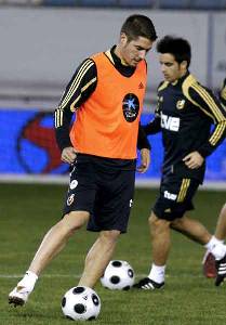 Javi Garca entrenando con la Seleccin Espaola 2008 [Javi Garca]